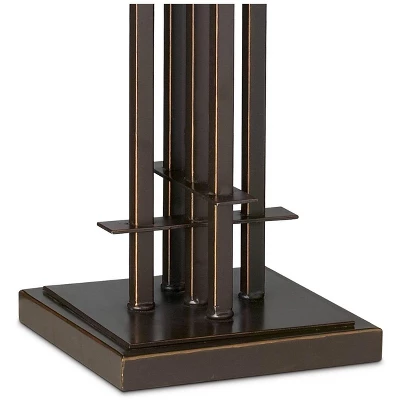 Franklin Iron Works Wrought Tiffany Style Table Lamp 26 1/4" High Bronze Art Deco Stained Glass For Bedroom Living Room Bedside Nightstand Office Kids 6 Franklin Iron Works Wrought Tiffany Style Table Lamp 26 1/4" High Bronze Art Deco Stained Glass For Bedroom Living Room Bedside Nightstand Office Kids - Image 4