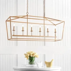 49" LED Metal Pagoda Linear Lantern Pendant - Jonathan Y -Home Lighting GUEST 4a4608b7 4dca 4a50 b5b4 441100aafdf1