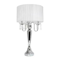 Romantic Sheer Shade Table Lamp With Hanging Crystals - Elegant Designs -Home Lighting GUEST 4c4dd5be be7d 4baf b6da 2923b313d2b1