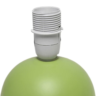 8.66" Petite Ceramic Orb Base Bedside Table Desk Lamp With Matching Tapered Drum Fabric Shade Green - Creekwood Home 9 8.66" Petite Ceramic Orb Base Bedside Table Desk Lamp With Matching Tapered Drum Fabric Shade Green - Creekwood Home - Image 7