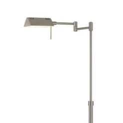 45" X 61" Adjustable Metal Clemson Pharmacy Swing Arm Floor Lamp (Includes LED Light Bulb) Brushed Steel - Cal Lighting -Home Lighting GUEST 4d9ec049 f1e5 4339 8d47 99c1bfeaf211