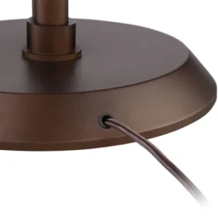 Possini Euro Design Traverse Modern Floor Lamp With LED Gooseneck Reading Light 64" Tall Oil Rubbed Bronze Oatmeal Drum Shade For Living Room Bedroom -Home Lighting GUEST 4ec5d0b5 6340 43e1 bcb6 5d2b24725ae2