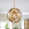 19" X 19" X 52" Verite Chandelier With Globe Metal Shade Gold - Warehouse Of Tiffany -Home Lighting GUEST 501a0ba8 1eea 4831 8c22 230722708661