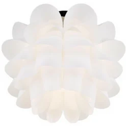 Possini Euro Design Modern Ceiling Light Semi Flush Mount Fixture 15 3/4" Wide White Flower For Bedroom Kitchen Living Room Hallway Bathroom House -Home Lighting GUEST 50739fc9 cd8a 4ae0 b4e3 aa80ec830366