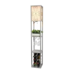 Etagere Organizer Storage Shelf Floor Lamp With Linen Shade Gray - Simple Designs -Home Lighting GUEST 510acfdd 67b9 4e8c bcfe 3657533d32cb