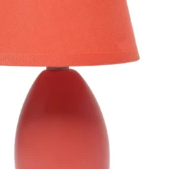 9.45" Petite Ceramic Oblong Bedside Table Desk Lamp With Matching Tapered Drum Shade Orange - Creekwood Home -Home Lighting GUEST 570b7494 2445 47c9 98cf 9ce213140af8