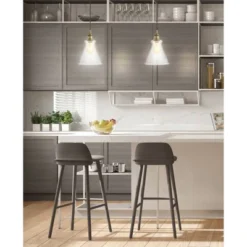 7.5" Adjustable Metal Goldwater Drop Pendant (Includes Energy Efficient Light Bulb) Brass - JONATHAN Y -Home Lighting GUEST 588d70fd 38d3 4a7c baa0 0ca8d24e58b3