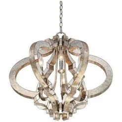 Possini Euro Design Ornament Aged Silver Gold Bronze Chandelier 23 1/4" Wide Industrial 6-Light Fixture For Dining Room Foyer Kitchen Island Entryway -Home Lighting GUEST 5a33b096 84dc 4a34 b28a 9f0d599b115f