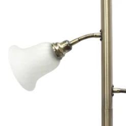 Torchiere Floor Lamp With 2 Reading Lights And Scalloped Glass Shades Antique Brass - Lalia Home -Home Lighting GUEST 60aab339 d1b1 44e0 a5b9 436a401ec80a