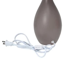 18.11" Traditional Standard Ceramic Dewdrop Table Desk Lamp With Matching Fabric Shade Gray - Creekwood Home -Home Lighting GUEST 60f62469 f426 42b0 bb72 b8988ed2a041