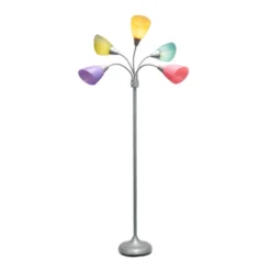 67" Contemporary Multi 5-Head Adjustable Gooseneck Floor Lamp With Shades - Simple Designs -Home Lighting GUEST 65c134e4 169b 4e65 b207 09e213319989