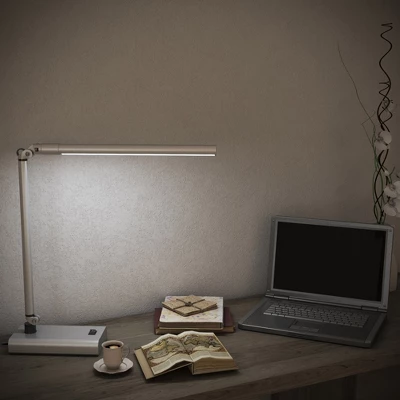 Hastings Home LED Contemporary Reading And Desk Lamp With 2 Adjustable Arms - White 6 Hastings Home LED Contemporary Reading And Desk Lamp With 2 Adjustable Arms - White - Image 4