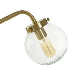 Reagan Contemporary Ribbed Glass Globular Shade Floor Lamp Antique Brass Finish - StyleCraft -Home Lighting GUEST 66f90b30 229b 4f8b 95de f03fba584c28