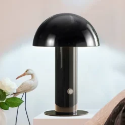 10.75" Boletus Contemporary Bohemian Rechargeable/Cordless Iron LED Mushroom Table Lamp - JONATHAN Y -Home Lighting GUEST 68bba71b f613 4ec4 9da0 78634bab7cf4