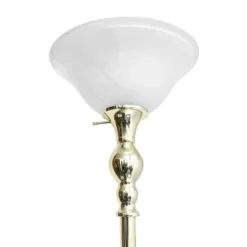 1 Light Torchiere Floor Lamp With Marbleized Glass Shade Gold - Elegant Designs -Home Lighting GUEST 69db88c4 2df3 4142 84c2 b131337621c7