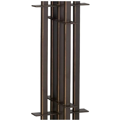 Franklin Iron Works Wrought Tiffany Style Table Lamp 26 1/4" High Bronze Art Deco Stained Glass For Bedroom Living Room Bedside Nightstand Office Kids 5 Franklin Iron Works Wrought Tiffany Style Table Lamp 26 1/4" High Bronze Art Deco Stained Glass For Bedroom Living Room Bedside Nightstand Office Kids - Image 3