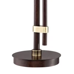 Franklin Iron Works Calyx Modern Industrial Desk Lamp 29" Tall Bronze Brown Cognac Glass Dome Shade For Bedroom Living Room Bedside Nightstand Office -Home Lighting GUEST 6aaf913e acb1 440b aeaa 04299bbb123d
