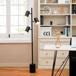 63" 3-Light Pratt Floor Lamp With Large Faux Marble Weighted Base Matte Black - Globe Electric 10 63" 3-Light Pratt Floor Lamp With Large Faux Marble Weighted Base Matte Black - Globe Electric -Home Lighting GUEST 6f40b11b ff6c 4297 817e 012e3a476190