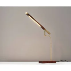 LED Barrett Desk Lamp Walnut/Brass (Includes LED Light Bulb) - Adesso -Home Lighting GUEST 6f87b457 8dc4 474d 9346 4f33254317e6