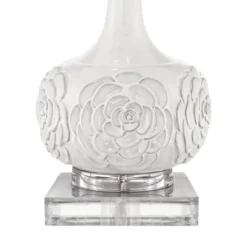 Possini Euro Design Natalia Modern Country Cottage Table Lamp With Square Riser 28 1/2" Tall White Floral Ceramic Drum Shade For Bedroom Living Room 8 Possini Euro Design Natalia Modern Country Cottage Table Lamp With Square Riser 28 1/2" Tall White Floral Ceramic Drum Shade For Bedroom Living Room -Home Lighting GUEST 70d09498 5f72 4d8a b8e7 54f206b9b368
