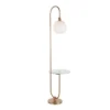 Trombone Contemporary/Glam Floor Lamp With Metal And Glass Shelf Gold (Includes LED Light Bulb) - LumiSource -Home Lighting GUEST 7104972d 5d00 404d a3b4 aa01dd3a339c