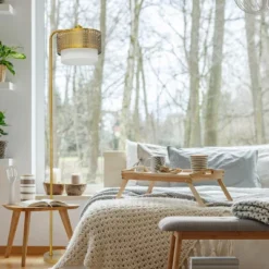 65.25" Ximena Drum Shade Floor Lamp Gold - River Of Goods -Home Lighting GUEST 715cf6f0 4e30 457c 99c6 59d30b2e52a2