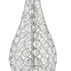 360 Lighting Sergio Modern Accent Table Lamps 23 1/2" High Set Of 2 Chrome Clear Acrylic With USB Charging Port Blue Softback Drum Shade For Home Desk -Home Lighting GUEST 7204c8e5 d487 44d6 a5d4 b08d8489995c