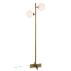 70.5' Floor Lamp With Milk Glass Orb Shade In Gold - Henn&Hart -Home Lighting GUEST 72168b39 240b 4f7e 9c00 db0c20c82c49