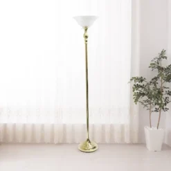 1 Light Torchiere Floor Lamp With Marbleized Glass Shade Gold - Elegant Designs -Home Lighting GUEST 72a49922 3470 4d81 bfa8 f36afca725fe