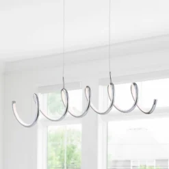 31" LED Dimmable Adjustable Metal Linear Pendant Chrome - Jonathan Y -Home Lighting GUEST 749ff1a9 3d9c 4449 b6e9 2cfc6cf28221