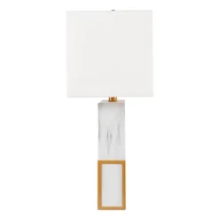 Bramp Table Lamp White/Gold (Includes LED Light Bulb) - Southern Enterprises -Home Lighting GUEST 760207b1 247a 4315 9e4f b8e168720feb