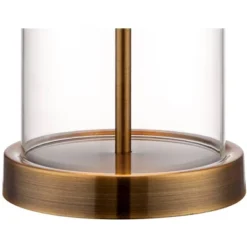 360 Lighting Coastal Table Lamp 26" High Glass Cylinder Gold Fillable White Drum Shade For Living Room Family Bedroom Bedside Nightstand -Home Lighting GUEST 78212d0f cc24 4cdd b483 50ff94288a45