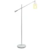 Swing Arm Floor Lamp With Glass Cylindrical Shade White - Lalia Home -Home Lighting GUEST 782bf1d2 480f 48f3 a33b 543eb4de29d5
