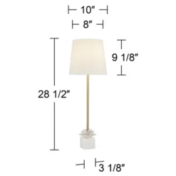 360 Lighting Phoebe Modern Buffet Table Lamps 28 1/2" Tall Set Of 2 Gold Metal White Drum Shade For Bedroom Living Room Bedside Nightstand Office Kids -Home Lighting GUEST 78d8af8f f397 4600 bcee 49d47bbe8204