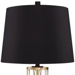 360 Lighting Nathan Modern Table Lamps 25 1/2" High Set Of 2 Gold Metal With USB Charging Ports Black Drum Shade For Bedroom Living Room Home Desk -Home Lighting GUEST 793c17c8 f942 420d b160 fd6cfb47baba