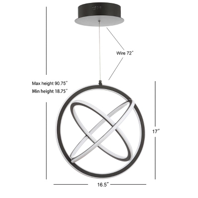 16.5" Adjustable Orbit Pendant (Includes Energy Efficient Light Bulb) Black - JONATHAN Y 5 16.5" Adjustable Orbit Pendant (Includes Energy Efficient Light Bulb) Black - JONATHAN Y - Image 3