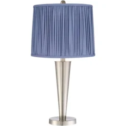 360 Lighting Geoff Modern Table Lamps Set Of 2 26" High Brushed Nickel With USB Charging Port Blue Shirred Shade For Bedroom Living Room House Desk 7 360 Lighting Geoff Modern Table Lamps Set Of 2 26" High Brushed Nickel With USB Charging Port Blue Shirred Shade For Bedroom Living Room House Desk -Home Lighting GUEST 7a660058 4126 466f 988a 4cd7cd8064e9