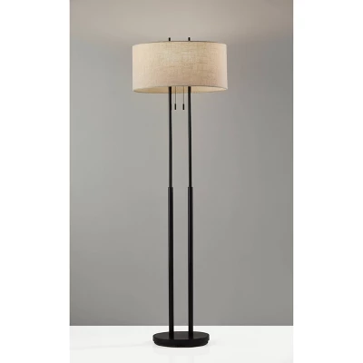 Duet Floor Lamp Antique Bronze - Adesso 4 Duet Floor Lamp Antique Bronze - Adesso - Image 2