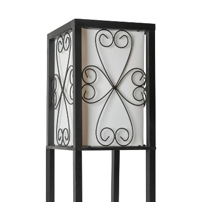 Etagere Organizer Storage Shelf Floor Lamp With Linen Shade Black - Simple Designs 10 Etagere Organizer Storage Shelf Floor Lamp With Linen Shade Black - Simple Designs - Image 8
