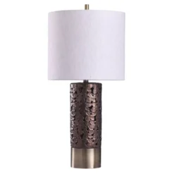 Chesham Floral Open Design Column Table Lamp With Drum Shade Brass - StyleCraft -Home Lighting GUEST 7cc18773 27f9 452c be9e e2d85929e13e