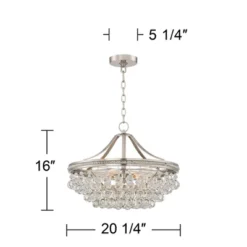 Vienna Full Spectrum Wohlfurst Brushed Nickel Pendant Chandelier 20 1/4" Wide Clear Crystal 5-Light Fixture For Dining Room House Foyer Kitchen Island -Home Lighting GUEST 7cc69797 e618 4fa9 9c35 fbc7db403826