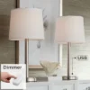 360 Lighting Camile Modern Table Lamps 25" High Set Of 2 Brushed Nickel With Table Top Dimmers USB Charging Port Off White Drum Shade For Office Desk -Home Lighting GUEST 7d15f5c6 04c4 40d1 97b2 0de5eed6f8d3