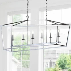 49" LED Metal Pagoda Linear Lantern Pendant - Jonathan Y -Home Lighting GUEST 7d6da801 899e 420e bb4a 0051e77fd70f