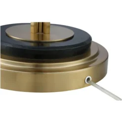 Possini Euro Design Palisade Modern Floor Lamp 64" Tall Satin Brass Metal Trimmed Fabric Tapered Drum Shade For Living Room Bedroom Office House Home -Home Lighting GUEST 81276240 445c 4712 bbdf 5f9619f2bd77