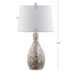 26.5" Verna Seashell Table Lamp (Includes LED Light Bulb) Beige - JONATHAN Y -Home Lighting GUEST 866824f8 e540 4d1f 9216 ce982030f072
