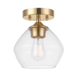 Harrow 1-Light Semi-Flush Mount Ceiling Lighting With Clear Glass Shade - Globe Electric -Home Lighting GUEST 86a73664 b0d0 47f4 aa9a c8f3403aa112