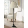360 Lighting Spenser Retro Art Deco 58" Tall Floor Lamp Oiled Bronze Brown Beige Fabric Pleated Empire Shade For Living Room Bedroom House