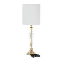 26" X 10" Glam Glass Table Lamp Gold - Olivia & May -Home Lighting GUEST 88aeb7c7 402c 4033 a3bd dd1cc41cd8ce