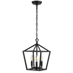 10" 3-Light Ojai Iron Classic Modern Lantern LED Pendant - JONATHAN Y -Home Lighting GUEST 89230416 a01d 48ef a35a 470aee8f473e