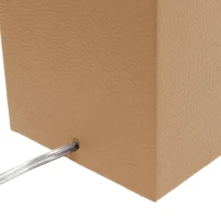 21" Lexington Leather Base Modern Home Decor Bedside Table Lamp With USB Charging Port And Fabric Shade - Lalia Home -Home Lighting GUEST 8a9b0aa2 6152 4e0e 9f9f e4a699dbe617